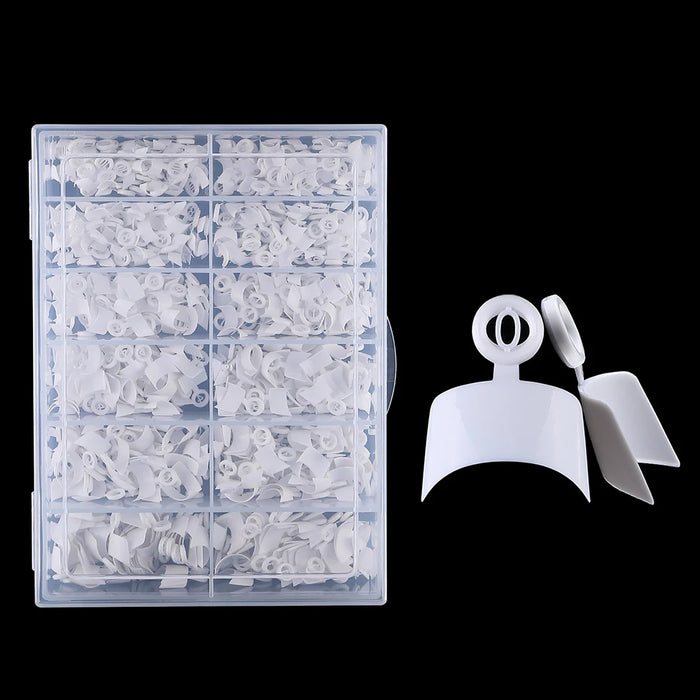 600PCS French Short Square Nail Tip Clear/Natural Half Cover Acrylic Nails Press on Nails for Nail Salons and DIY with Box