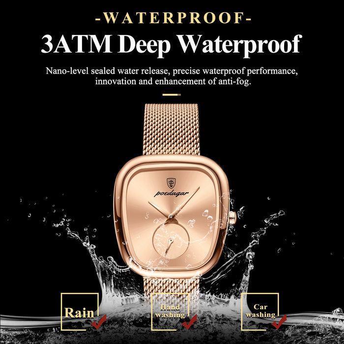 Elegant Women’s Waterproof Stainless Steel Watch