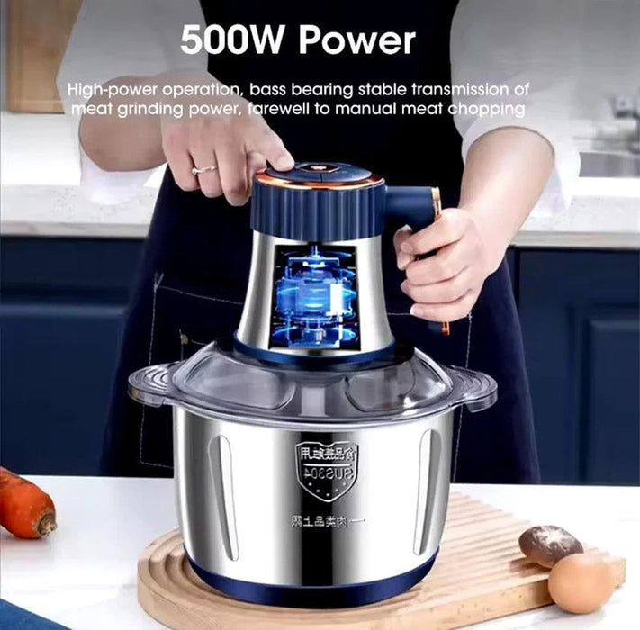 5L Electric Meat Grinder & Vegetable Chopper – 304 Stainless Steel Food Processor.