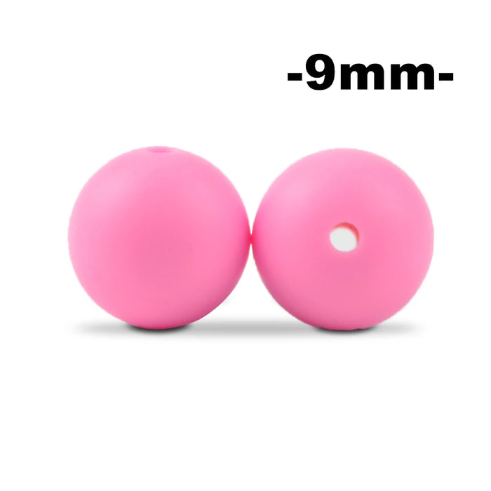LOFCA 100pcs Premium 9mm Silicone Teething Beads – BPA-Free Food Grade DIY Beads