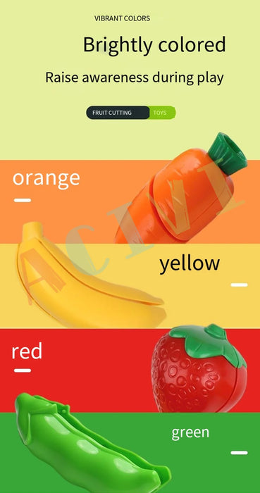 Kid Pretend Play Kitchen Fun Cutting Fruits and Vegetables Food Play.