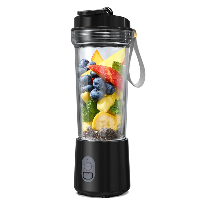 Portable Blender Electric Juicer – 500ml Rechargeable Smoothie Maker (180W).