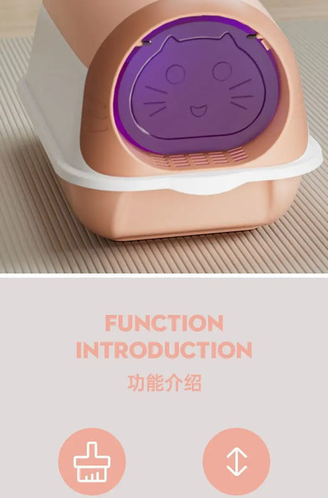 Extra Large Automatic Cat Litter Box UV Sterilization Deodorant Fully Enclosed Anti-Splash Internet Celebrity Cat Toilet for Cat