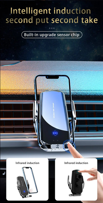 Wireless Charger Car Auto Magnetic Air Vent Phone Holder For iPhone 16 15 14 13 Samsung Xiaomi Induction Fast Charging Station
