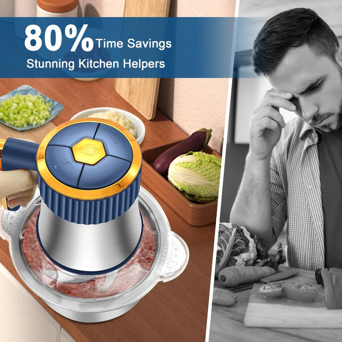 5L Electric Meat Grinder & Vegetable Chopper – 304 Stainless Steel Food Processor.