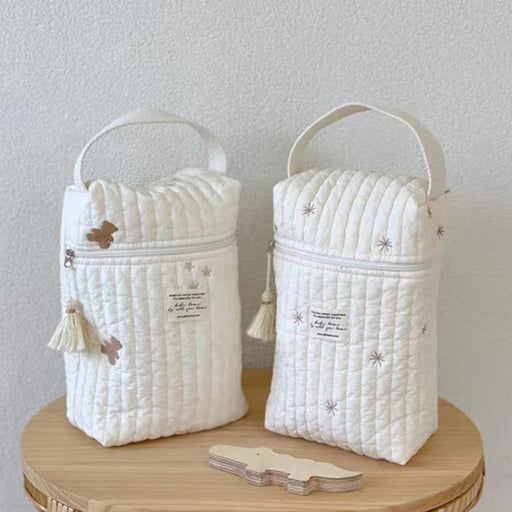Embroidered Portable Diaper Caddy & Nappy Bag