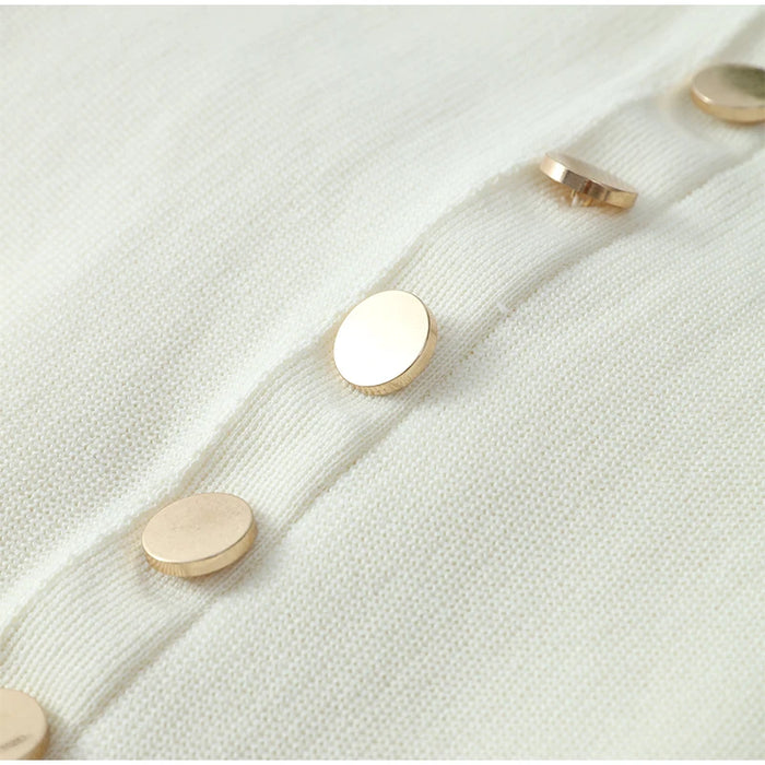 Elegant Sleeveless Button Bodycon Dress
