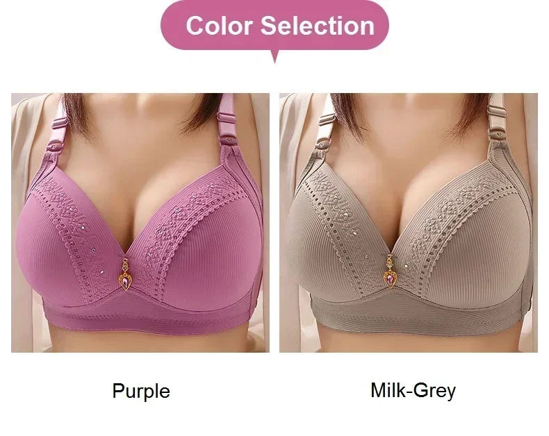 No Steel Ring Full Cup Bra – Lifting, Side Gathering, Plus Size