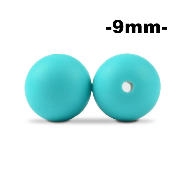 LOFCA 100pcs Premium 9mm Silicone Teething Beads – BPA-Free Food Grade DIY Beads