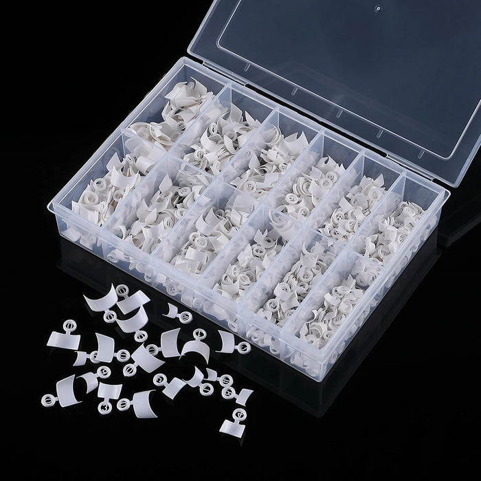 600PCS French Short Square Nail Tip Clear/Natural Half Cover Acrylic Nails Press on Nails for Nail Salons and DIY with Box