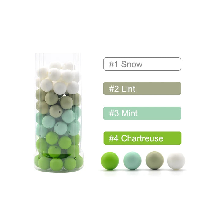 LOFCA 100pcs Premium 9mm Silicone Teething Beads – BPA-Free Food Grade DIY Beads