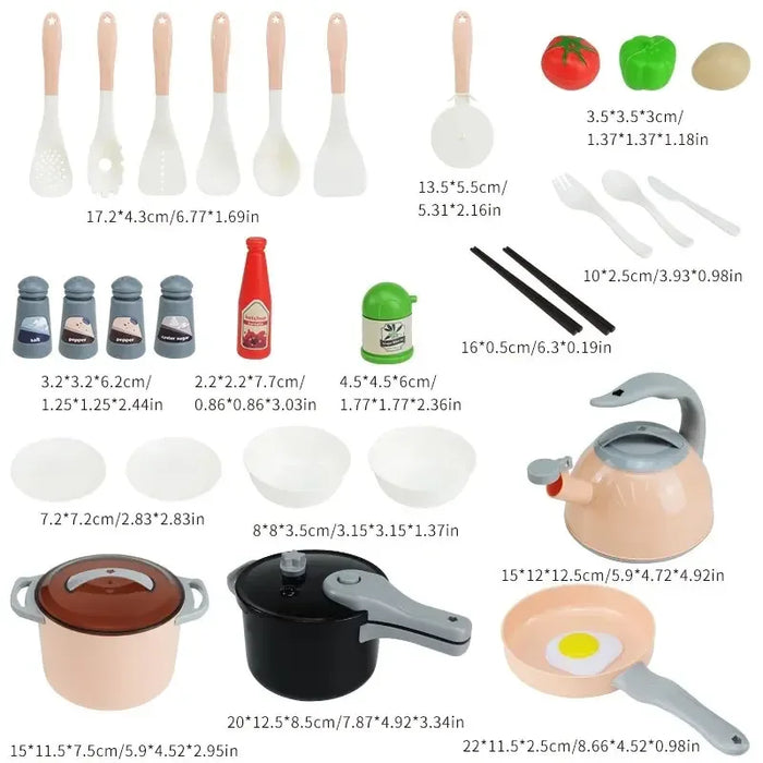 Kids Play Kitchen Set Pretend Play Cooking Toys Set Kitchen Toy Playset For Toddlers Pots And Pans  Role Playing Toys Gift