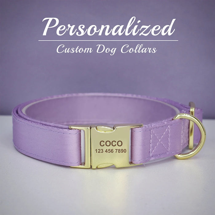 Personalized Silk Dog Collar Adjustable Durable Dog Collar with Bowtie Flower For Small Medium Large Dogs Wedding Bowtie Collars