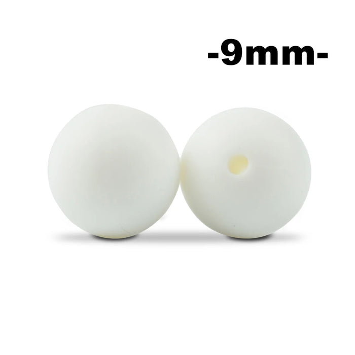 LOFCA 100pcs Premium 9mm Silicone Teething Beads – BPA-Free Food Grade DIY Beads