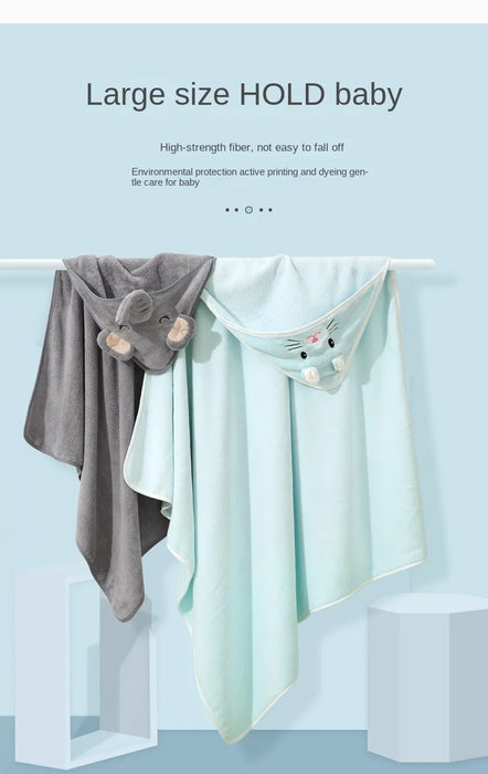 Newborn Super Soft Hooded Baby Bath Towel Blanket