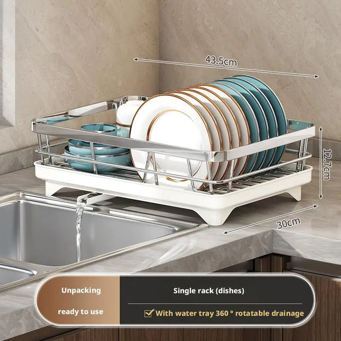 2 Tier Dish Drying Rack Bowl Drainer Holder Stand Shelf Kitchen Over Sink Drainer Utensil Holder Countertop Drain Rack Shelves
