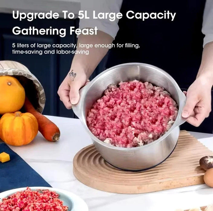 5L Electric Meat Grinder & Vegetable Chopper – 304 Stainless Steel Food Processor.