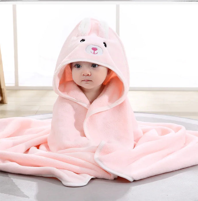Newborn Super Soft Hooded Baby Bath Towel Blanket