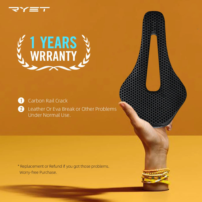 RYET 3D Printed Carbon Fiber Bike Saddle – Ultralight, Comfortable & Breathable
