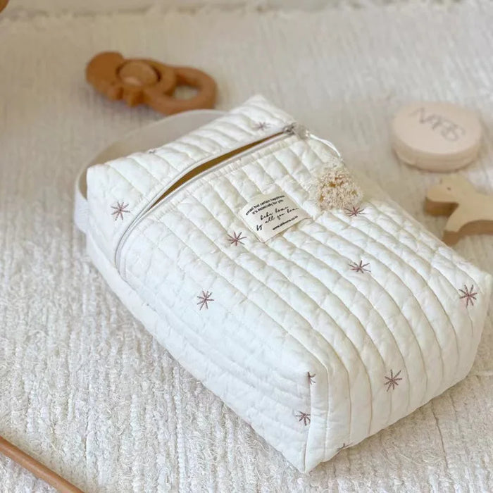 Embroidered Portable Diaper Caddy & Nappy Bag