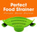 Multi-Purpose Clip-On Silicone Pot Strainer for Pasta, Noodles & Vegetables.
