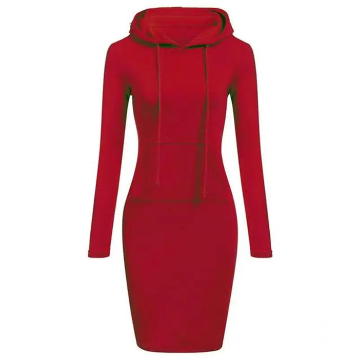 Ladies Casual Hooded Dress Comfortable Sweatshirt