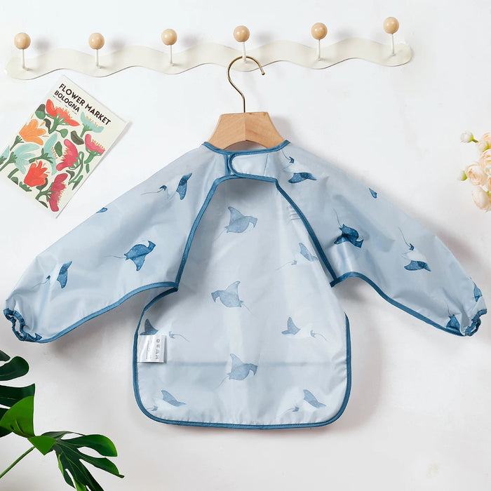 Elinfant Washable Long Sleeve Bib: Waterproof Feeding Coverall