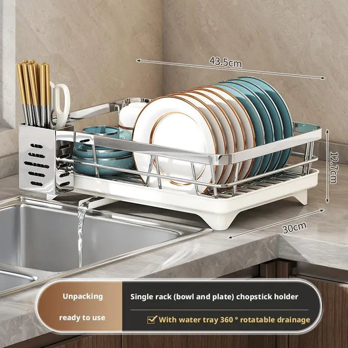 2 Tier Dish Drying Rack Bowl Drainer Holder Stand Shelf Kitchen Over Sink Drainer Utensil Holder Countertop Drain Rack Shelves