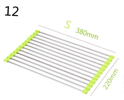 Folding Kitchen Drain Sink Rack Stainless Steel.