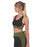 Trois Seamless Sports Bra - Black with Green